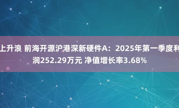 上升浪 前海开源沪港深新硬件A：2025年第一季度利润252.29万元 净值增长率3.68%