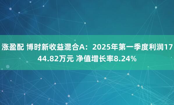 涨盈配 博时新收益混合A：2025年第一季度利润1744.82万元 净值增长率8.24%